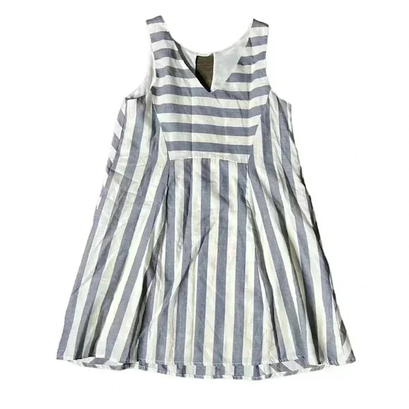 She + Sky Striped Midi Dress With Front Pockets Size S NWT - Picture 2 of 5